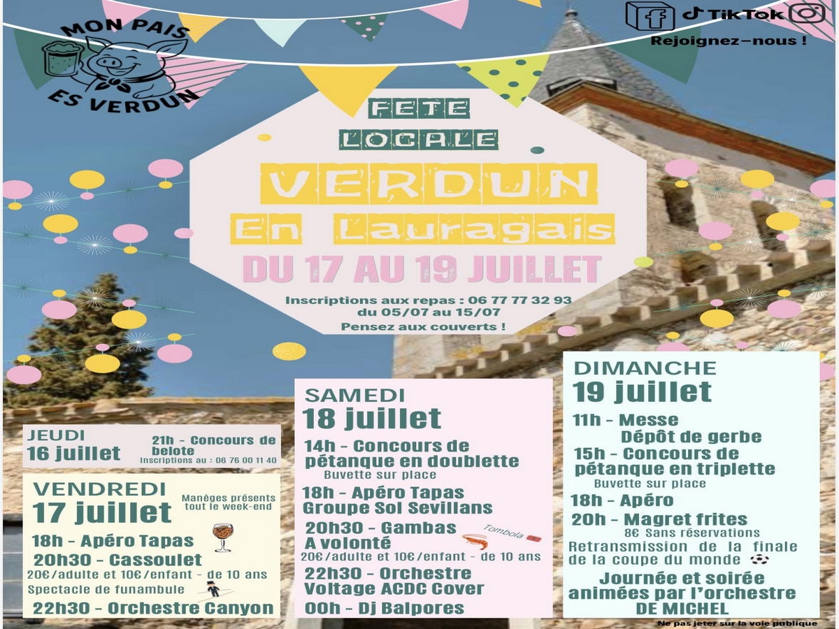 FÊTE LOCALE VERDUN EN LAURAGAIS