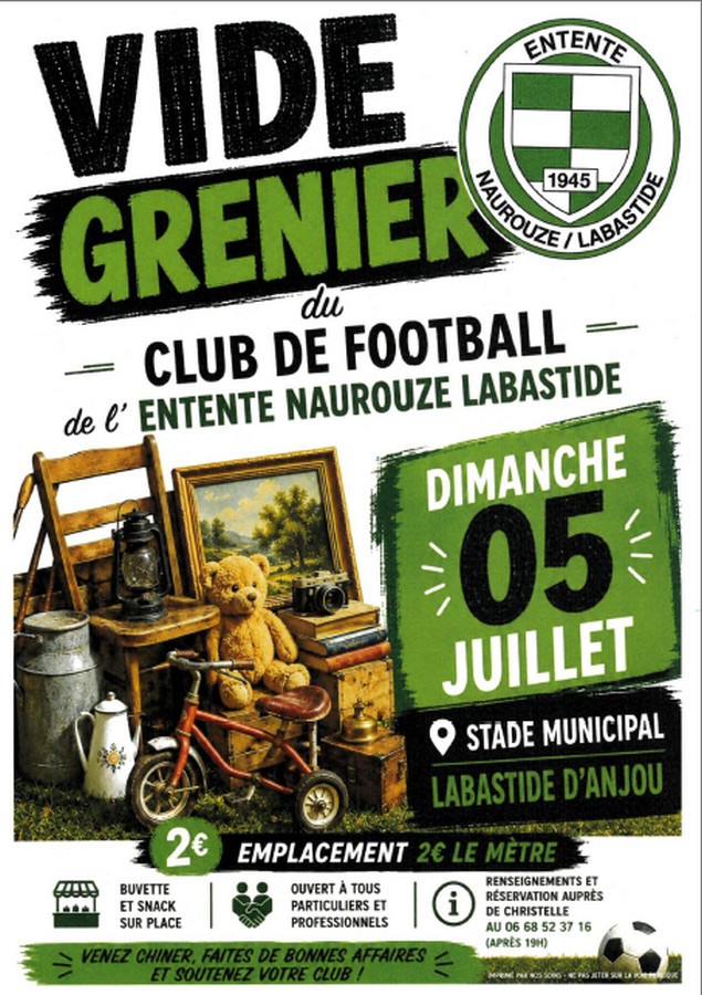 VIDE GRENIER DE L'ENTENTE NAUROUZE LABASTIDE - CLUB DE FOOT